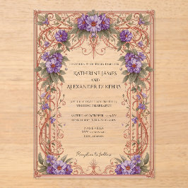 Elegant Vintage Nouveau Floral Arch Wedding  アクリル招待状