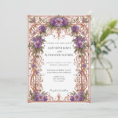 Elegant Vintage Nouveau Floral Arch Wedding  招待状 (スタンド正面)