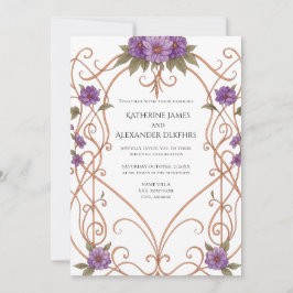 Elegant Vintage Nouveau Floral Arch Wedding  招待状