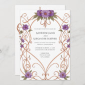 Elegant Vintage Nouveau Floral Arch Wedding  招待状 (正面/裏面)