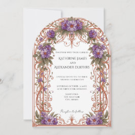 Elegant Vintage Nouveau Floral Arch Wedding  招待状