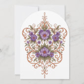 Elegant Vintage Nouveau Floral Arch Wedding 招待状 (裏面)