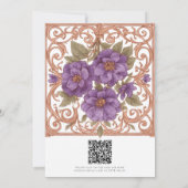 Elegant Vintage Nouveau Wedding Save The Date 招待状 (裏面)