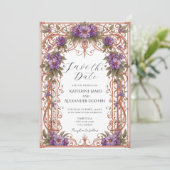 Elegant Vintage Nouveau Wedding Save The Date 招待状 (スタンド正面)