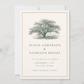 Elegant Vintage Oak Tree Southern Wedding セーブザデート (正面)