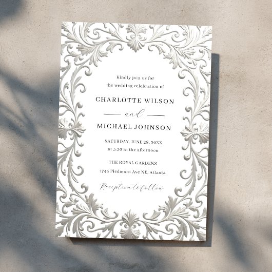 Elegant Vintage Ornate Frame Wedding  招待状