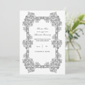 Elegant Vintage Ornate Frame Wedding Invitation 招待状 (スタンド正面)