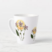 Elegant Vintage Peach Rose Butterfly Small カフェラテマグ (左アングル)