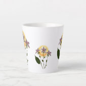 Elegant Vintage Peach Rose Butterfly Small カフェラテマグ (正面)