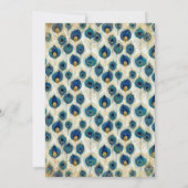 Elegant Vintage Peacock Feather Enchanted Forest 招待状 (裏面)