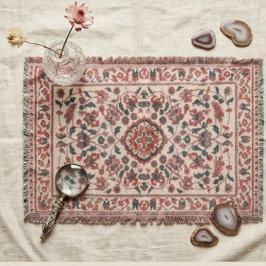 Elegant Vintage Persian Floral Warm Terra-Cotta スローブランケット