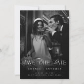 Elegant Vintage Photo & Monogram Classic Wedding セーブザデート (正面)