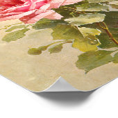 Elegant Vintage Pink Roses ポスター (角)