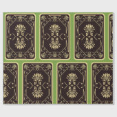 Elegant Vintage Playing Card Black Gold ラッピングペーパー (フラット)