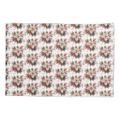 Elegant Vintage Poinsettia Winter  枕カバー (裏面)