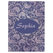 Elegant Vintage Purple Damask Pattern クリップボード (裏面)