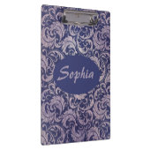 Elegant Vintage Purple Damask Pattern クリップボード (右)