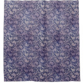 Elegant Vintage Purple Damask Pattern シャワーカーテン (正面)