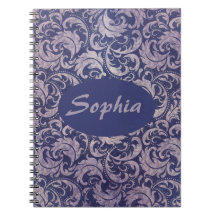 Elegant Vintage Purple Damask Pattern