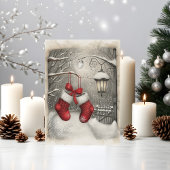 Elegant Vintage Red Christmas Stockings  カード