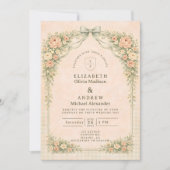Elegant Vintage Rose Arch Wedding 招待状 (正面)