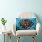 Elegant Vintage Rosemaling Patterned Pillow ランバークッション (椅子)