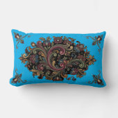 Elegant Vintage Rosemaling Patterned Pillow ランバークッション (正面)