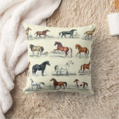 Elegant Vintage Rustic Horse Breeds Toile クッション (ブランケット)