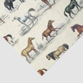 Elegant Vintage Rustic Horse Breeds Toile 薄葉紙 (詳細)