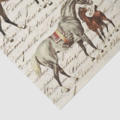 Elegant Vintage Saddled Horses Beige Script 薄葉紙 (詳細)