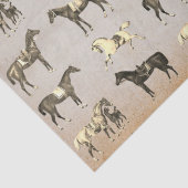 Elegant Vintage Saddled Horses on Beige 薄葉紙 (詳細)