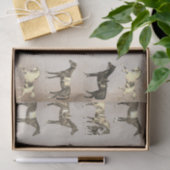 Elegant Vintage Saddled Horses on Beige 薄葉紙 (ギフト)