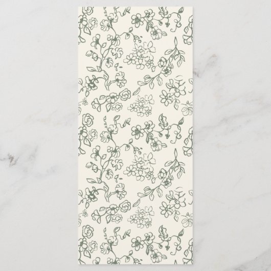 Elegant Vintage Sage Green Wedding メニュー (裏面)