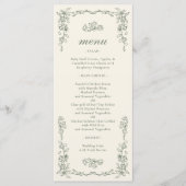 Elegant Vintage Sage Green Wedding メニュー (正面)
