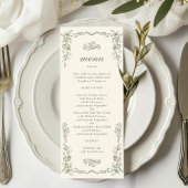 Elegant Vintage Sage Green Wedding メニュー