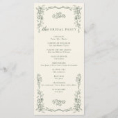 Elegant Vintage Sage Green Wedding Program プログラム (裏面)