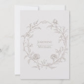 Elegant Vintage Sepia Engagement Party Invitation 招待状 (裏面)