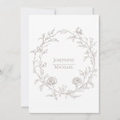 Elegant Vintage Sepia Engagement Party Invitation 招待状 (裏面)