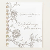 Elegant Vintage Sepia Wedding Planner Notebook プランナー手帳 (正面)