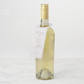 Elegant Vintage Sepia Wedding Wine Label ボトルネックタグ (アングル)