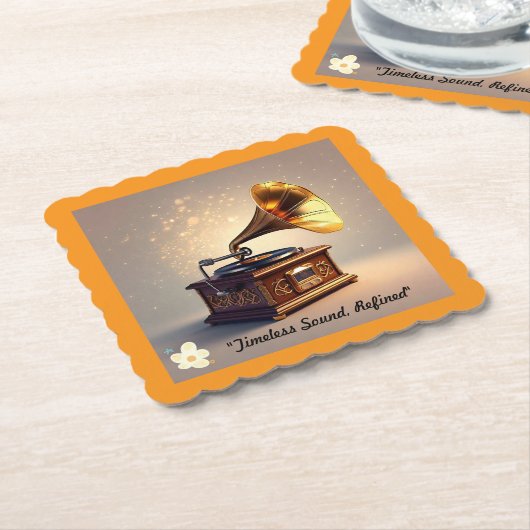 "Elegant Vintage Sound" ペーパーコースター (アングル)