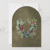 Elegant Vintage Style Florals Christmas Arch 招待状 (裏面)
