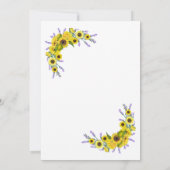 Elegant Vintage Sunflower & Lavender Wedding Party 招待状 (裏面)
