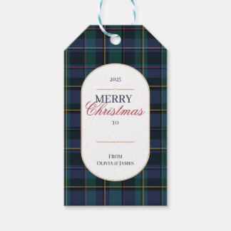 Elegant vintage Tartan Plaid Christmas gift tag ギフトタグ