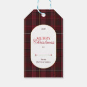 Elegant vintage Tartan Plaid Christmas gift tag ギフトタグ (正面)