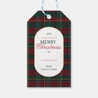 Elegant vintage Tartan Plaid Christmas gift tag ギフトタグ