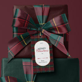 Elegant vintage Tartan Plaid Christmas gift tag ギフトタグ
