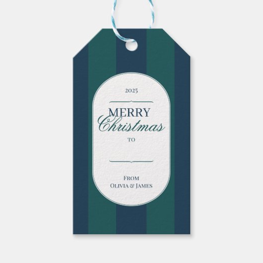 Elegant vintage Tartan Plaid Christmas gift tag ギフトタグ (正面)