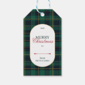 Elegant vintage Tartan Plaid Christmas gift tag ギフトタグ (正面)