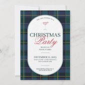 Elegant vintage Tartan Plaid Christmas Invitation 招待状 (正面)